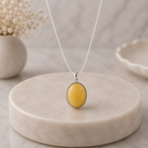 925 Silver Natural Baltic Amber Pendant