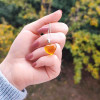 925 Silver Natural Baltic Amber Pendant - Heart of Love 925 Silver Natural Baltic Amber Pendant - Heart of Love