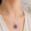 925 Silver Natural Amethyst Pendant - Raw Shape