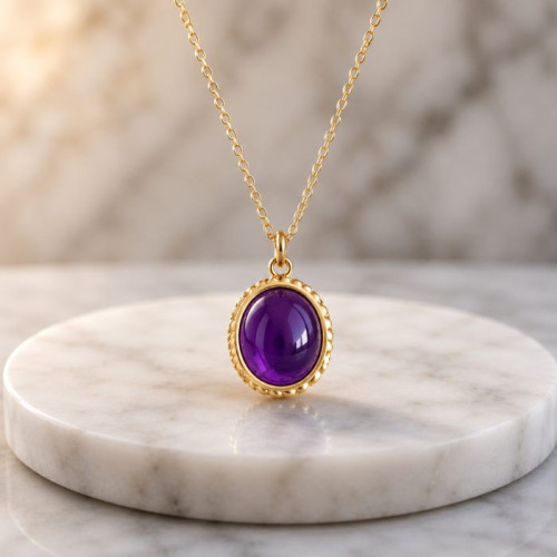 925 Silver Natural Amethyst Pendant