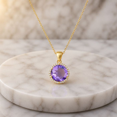 925 Silver Natural Amethyst Pendant