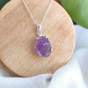 925 Silver Natural Amethyst Pendant - Raw Shape 925 Silver Natural Amethyst Pendant - Raw Shape
