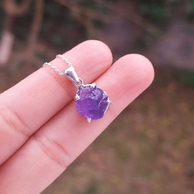 925 Silver Natural Amethyst Pendant