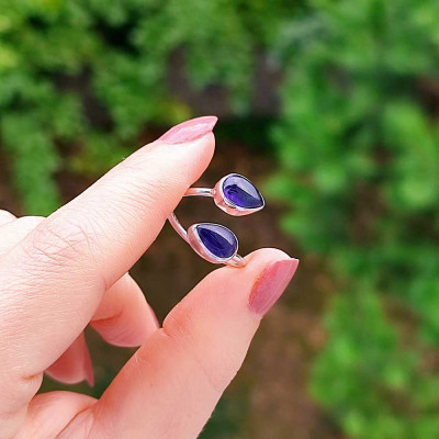 925 Silver Natural Amethyst Stone Ring