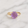 925 Silver Natural Amethyst Stone Ring - Raw Shape