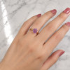 925 Silver Natural Amethyst Stone Ring - Raw Shape
