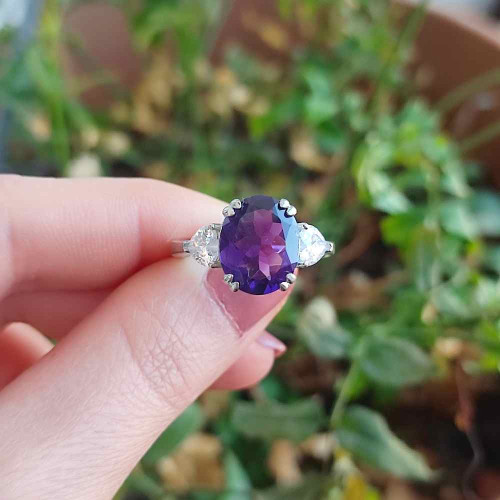 925 Silver Natural Amethyst Stone Ring 925 Silver Natural Amethyst Stone Ring
