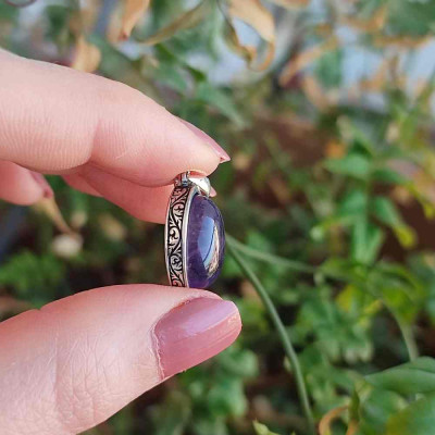 925 Silver Natural Amethyst Pendant