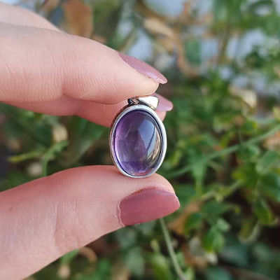 925 Silver Natural Amethyst Pendant