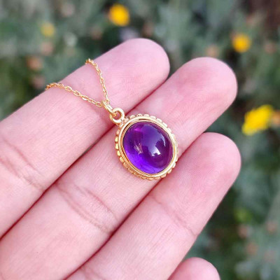 925 Silver Natural Amethyst Pendant