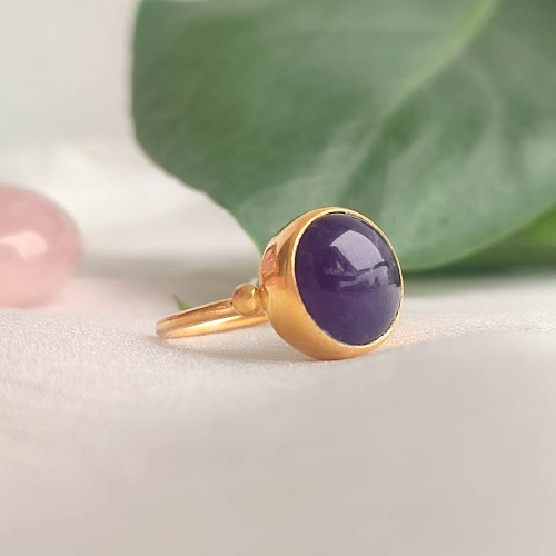 925 Silver Natural Amethyst Stone Ring 925 Silver Natural Amethyst Stone Ring