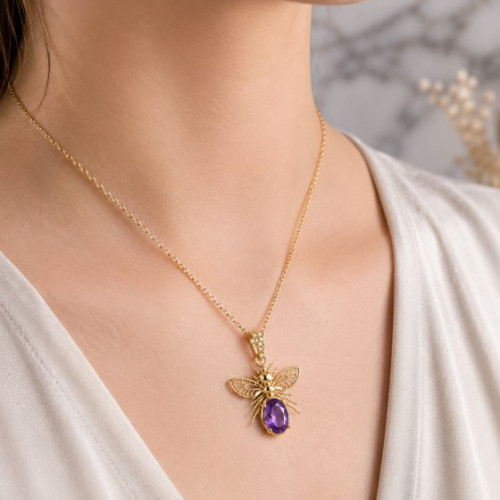 925 Silver Natural Amethyst Pendant