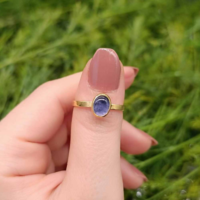 925 Silver Natural Amethyst Stone Ring