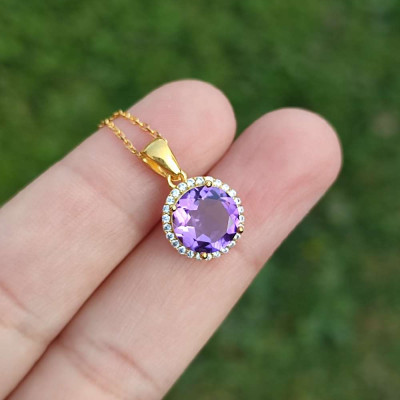 925 Silver Natural Amethyst Pendant