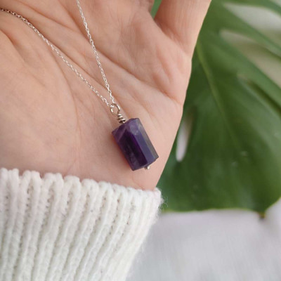 925 Silver Natural Amethyst Pendant