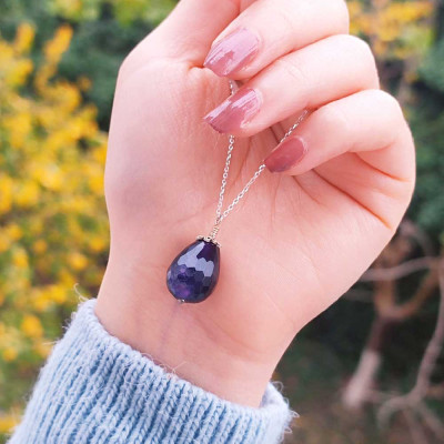 925 Silver Natural Amethyst Pendant