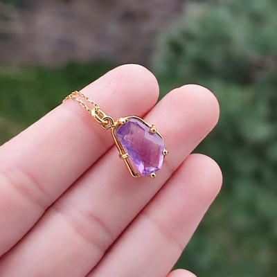 925 Silver Natural Amethyst Pendant