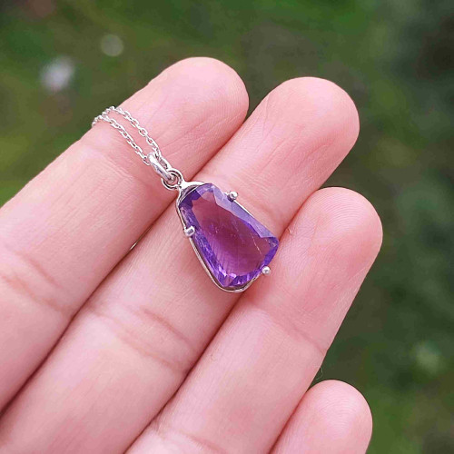925 Silver Natural Amethyst Pendant 925 Silver Natural Amethyst Pendant