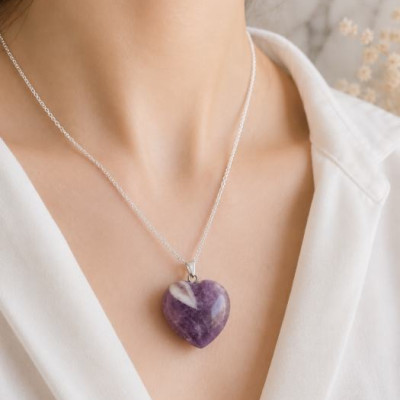 925 Silver Natural Amethyst Pendant
