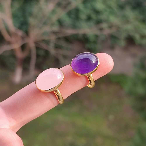 925 Silver Natural Amethyst Stone Ring 925 Silver Natural Amethyst Stone Ring