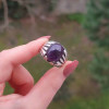 925 Silver Natural Amethyst Stone Ring - Men Ring
