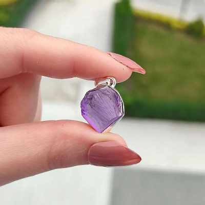 925 Silver Natural Amethyst Pendant
