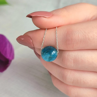 925 Silver Natural Apatite Stone Pendant