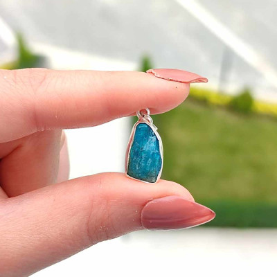 925 Silver Natural Apatite Stone Pendant