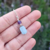 925 Silver Natural Aquamarine Stone Pendant - Raw Shape