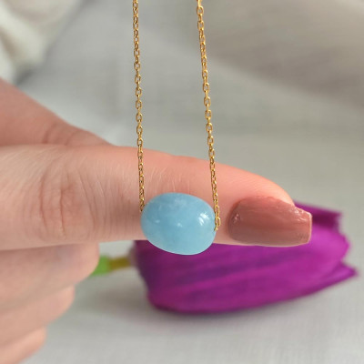 925 Silver Natural Aquamarine Stone Pendant