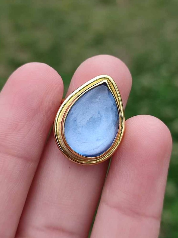 925 Ayar Gümüş topaz  Taşi Yüzük