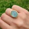 925 Silver Natural Aquamarine Stone Ring 925 Silver Natural Aquamarine Stone Ring