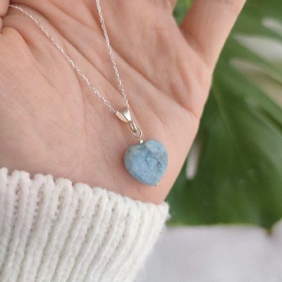 925 Silver Natural Aquamarine Stone Pendant