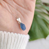 925 Silver Natural Aquamarine Stone Pendant - Raw Shape 925 Silver Natural Aquamarine Stone Pendant - Raw Shape