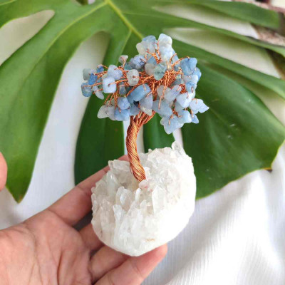 Aquamarine & crystal quartz