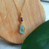 925 Silver Natural Aquamarine Stone Pendant - Raw Shape 925 Silver Natural Aquamarine Stone Pendant - Raw Shape