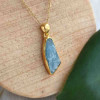 925 Silver Natural Aquamarine Stone Pendant - Raw Shape