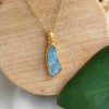 925 Silver Natural Aquamarine Stone Pendant - Raw Shape