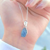 925 Silver Natural Aquamarine Stone Pendant - Raw Shape 925 Silver Natural Aquamarine Stone Pendant - Raw Shape