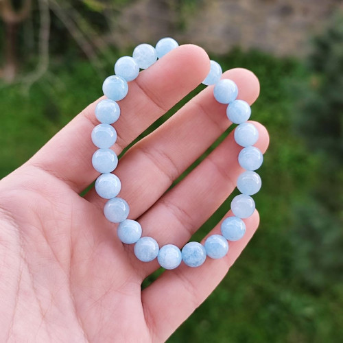 8mm Natural Aquamarine Bracelet