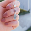 925 Silver Natural Aquamarine Stone Pendant - Raw Shape