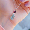 925 Silver Natural Aquamarine Stone Pendant - Raw Shape