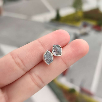 925 Silver Natural Aquamarine Stone Earring