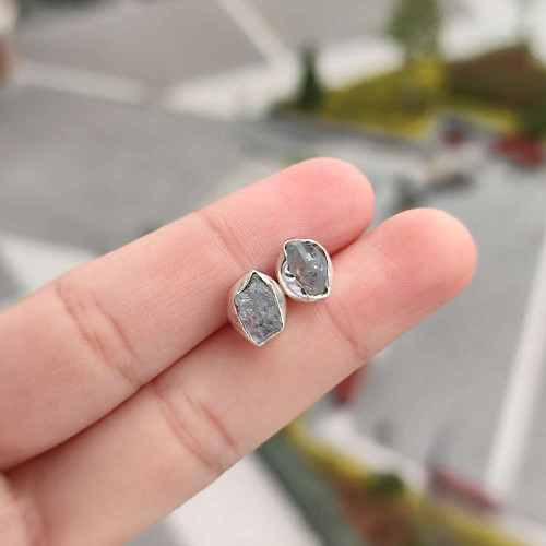 925 Silver Natural Aquamarine Stone Earring 925 Silver Natural Aquamarine Stone Earring