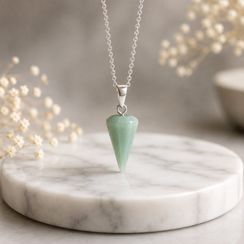 925 Sterling Silver Aventurine Stone Pendant