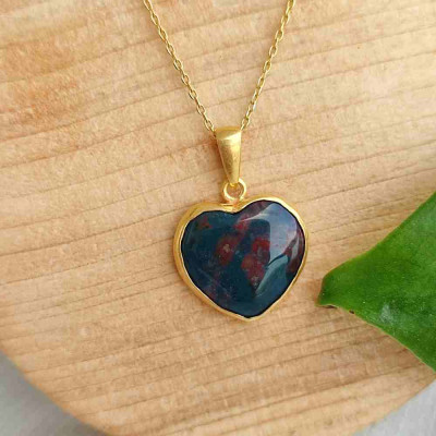 925 Sterling Silver Blood Stone Pendant