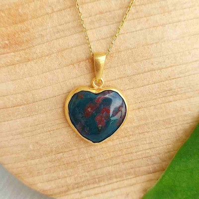 925 Sterling Silver Blood Stone Pendant
