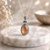 925 Sterling Silver Citrine Stone Pendant