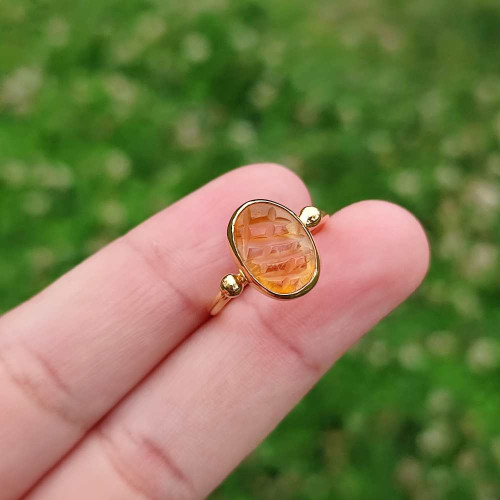 925 Sterling Silver Citrine Stone Ring