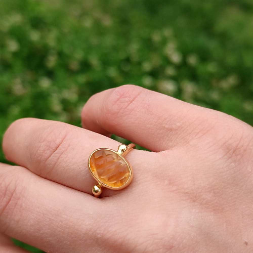 925 Sterling Silver Citrine Stone Ring